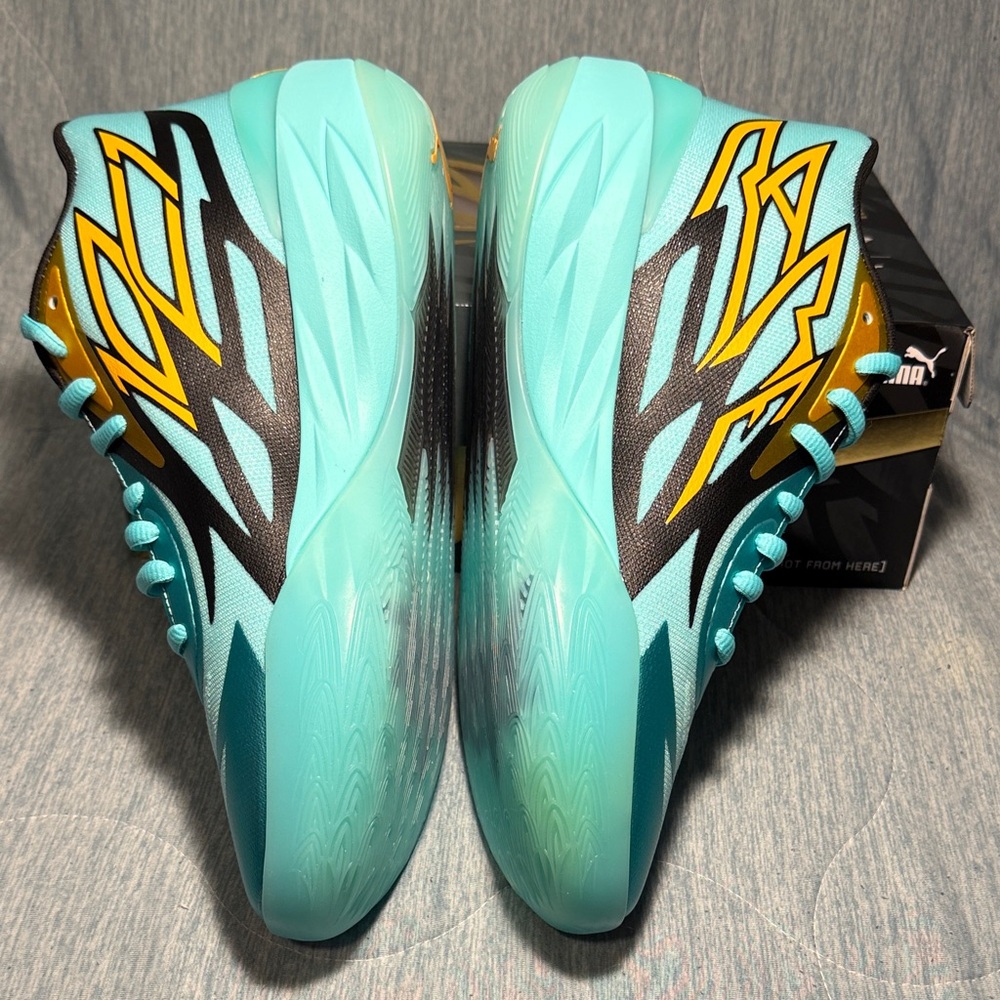PUMA MB.02 LaMelo Ball Elektro Aqua 377590-01 Men’s 10.5 Basketball Shoes - Picture 10 of 15
